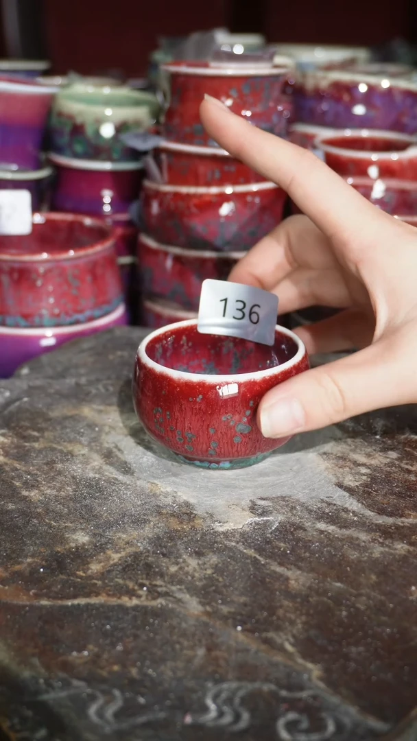 摆件陶精品窑变钧瓷茶器