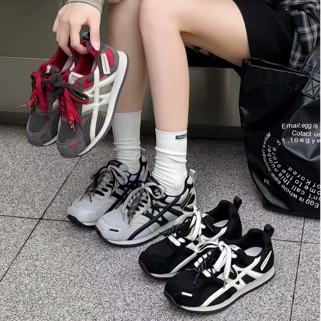 有意思思女鞋“拿铁”时尚鞋子女ins潮牌百搭休闲运动厚底阿甘鞋