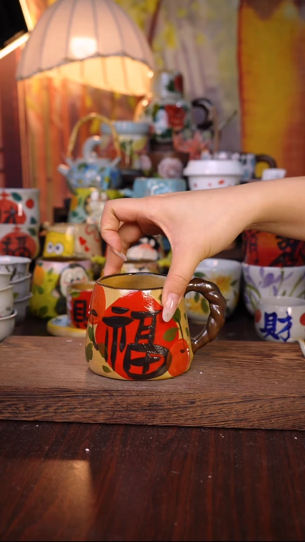杯子泥垚手作 景德镇手工手绘陶瓷器物