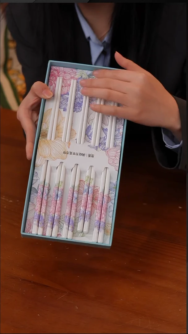 陶91-满庭芳 陶瓷筷子单品瓦楞盒装（五双装）