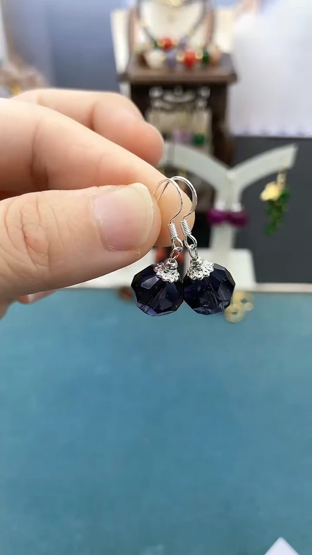 紫晶耳饰银S925镶嵌紫晶福利