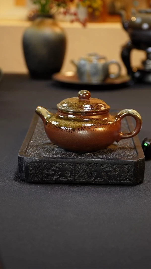 茶壶紫砂纯自然柴烧