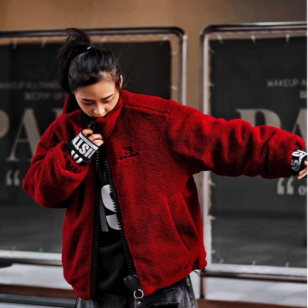 重磅男女加厚保暖冬季潮牌外套情侣宽松夹克立领