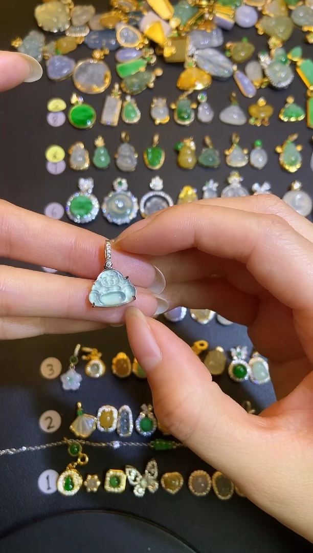 吊坠(不含链)银S925镶嵌翡翠1