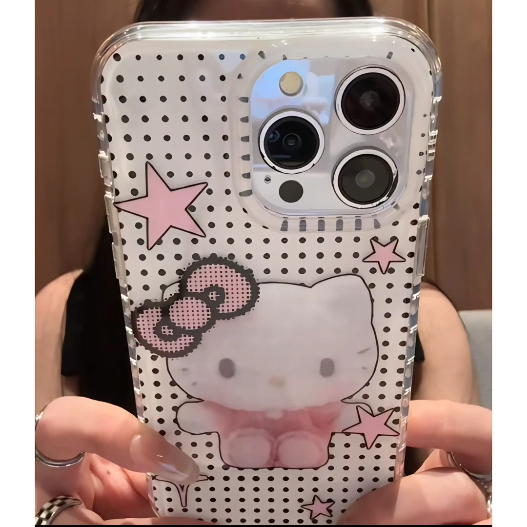 七壳子波点KT适用于苹果15手机壳1413ProMax可爱iPhone12软16