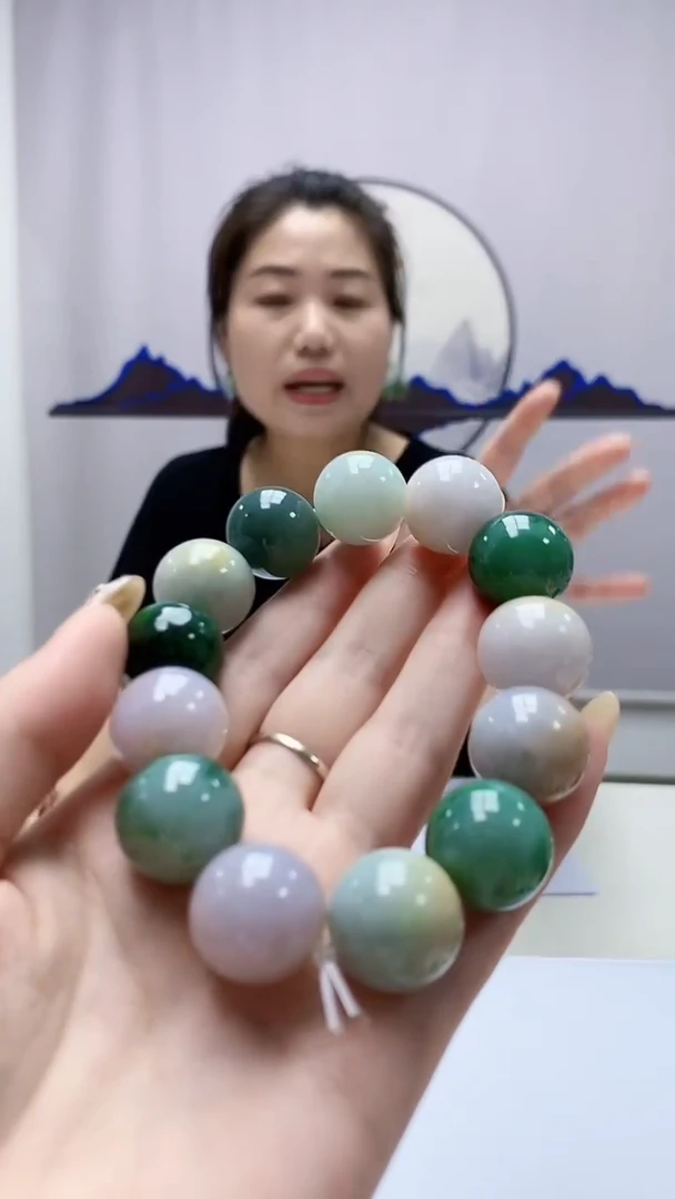 定制翡翠未镶嵌4902DD-毛货手串20