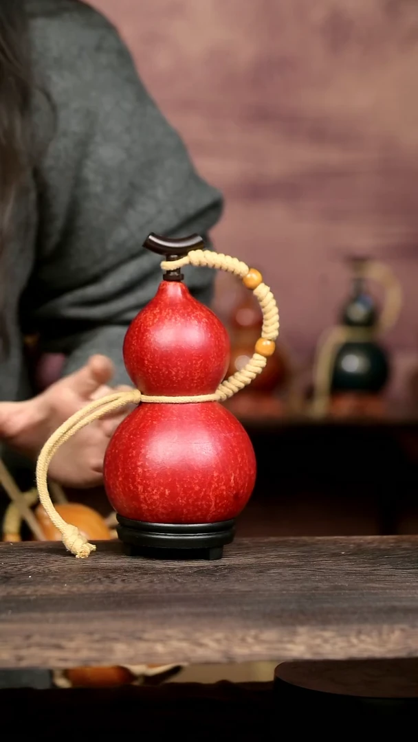 340号中药煮色  500ml左右 大漆葫芦水壶/酒壶 一物一拍