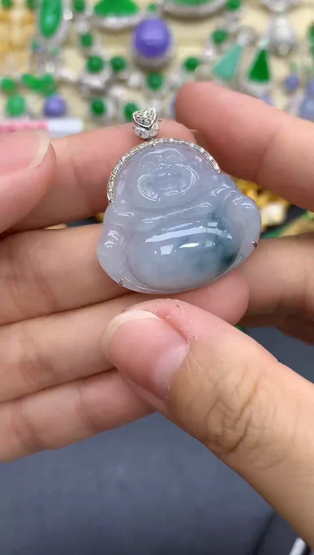 颈饰18K金镶嵌翡翠90-中国好珍宝