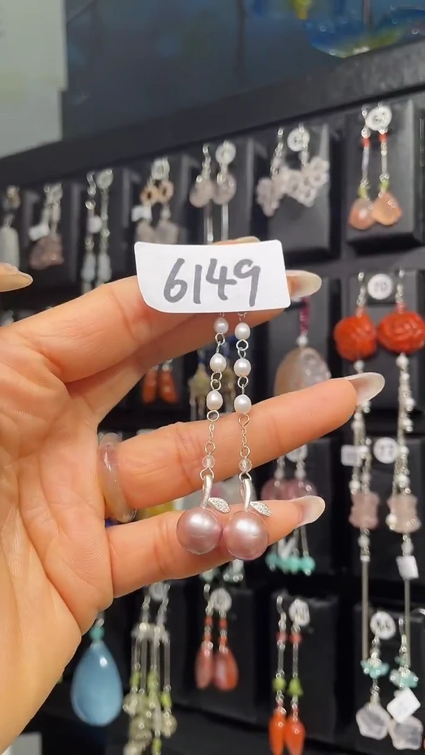 银S925镶嵌耳饰紫晶喜欢拍