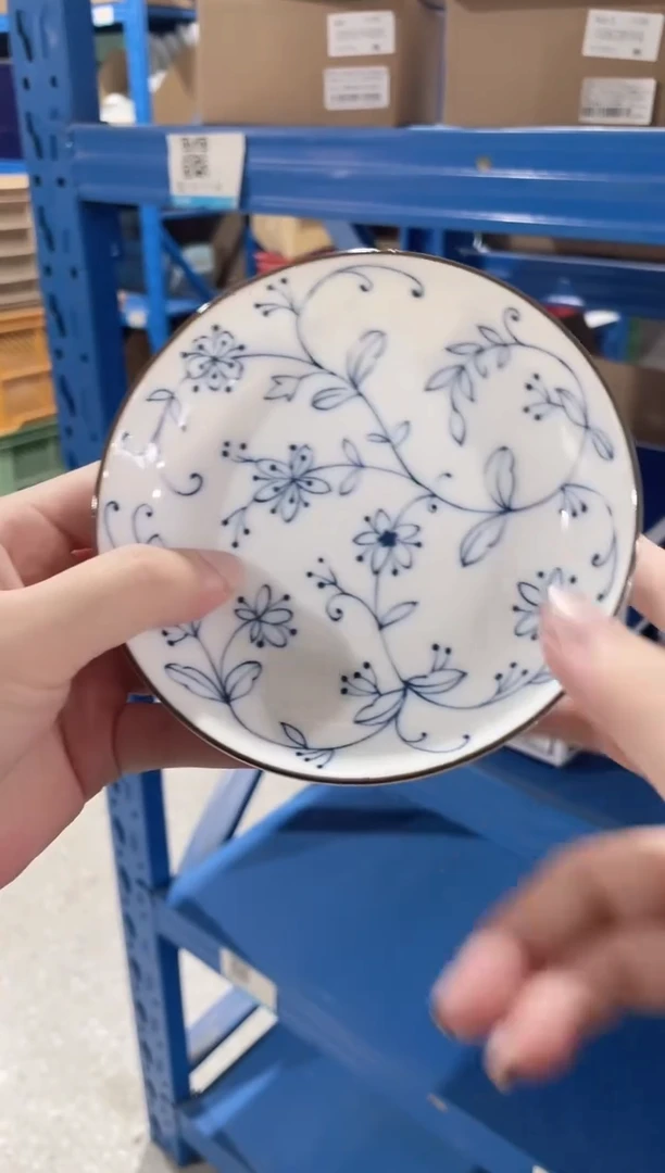 陶瓷线唐草【2支】中圆碟4.7英寸