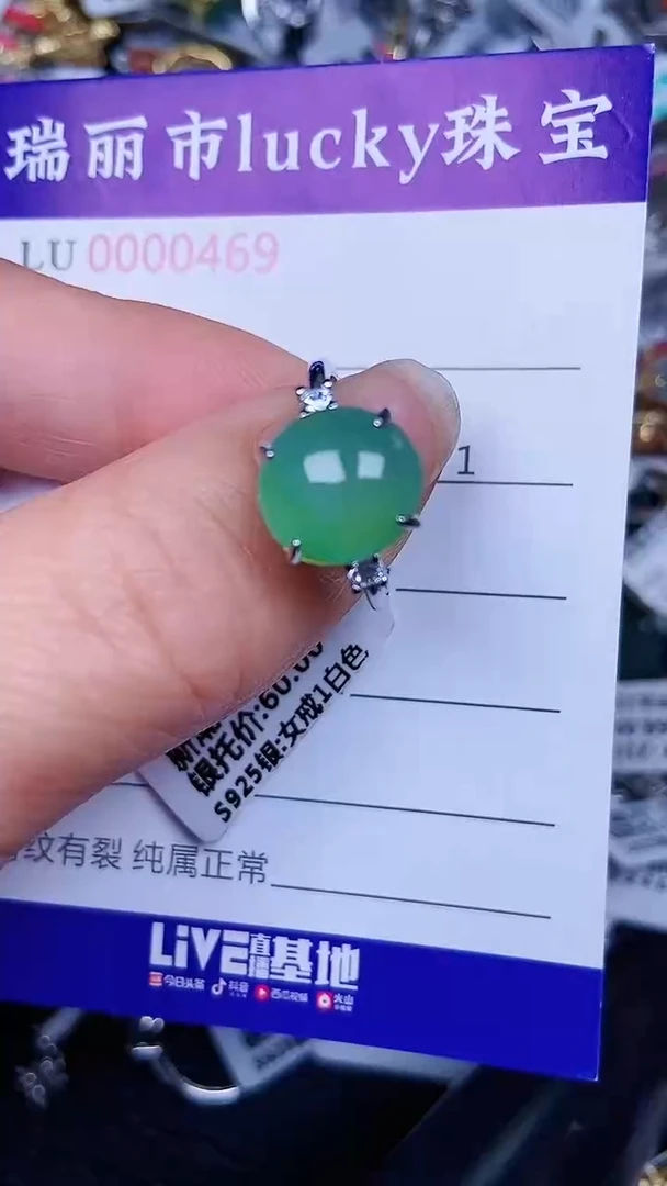 颈饰银S925镶嵌翡翠0469