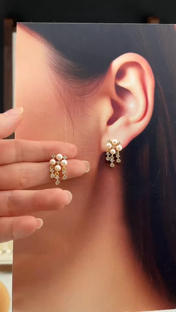 合金耳饰淡水珍珠3