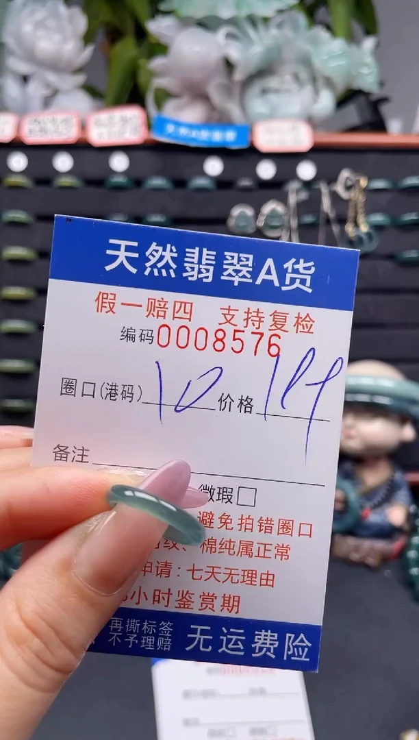 未镶嵌戒指翡翠10*8576