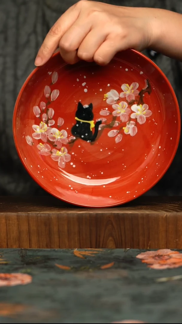 瓷片釉下彩手工手绘同款陶器