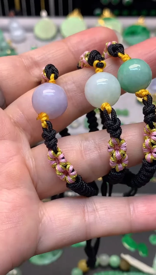 未镶嵌手绳翡翠有纹裂 多样性发货其一