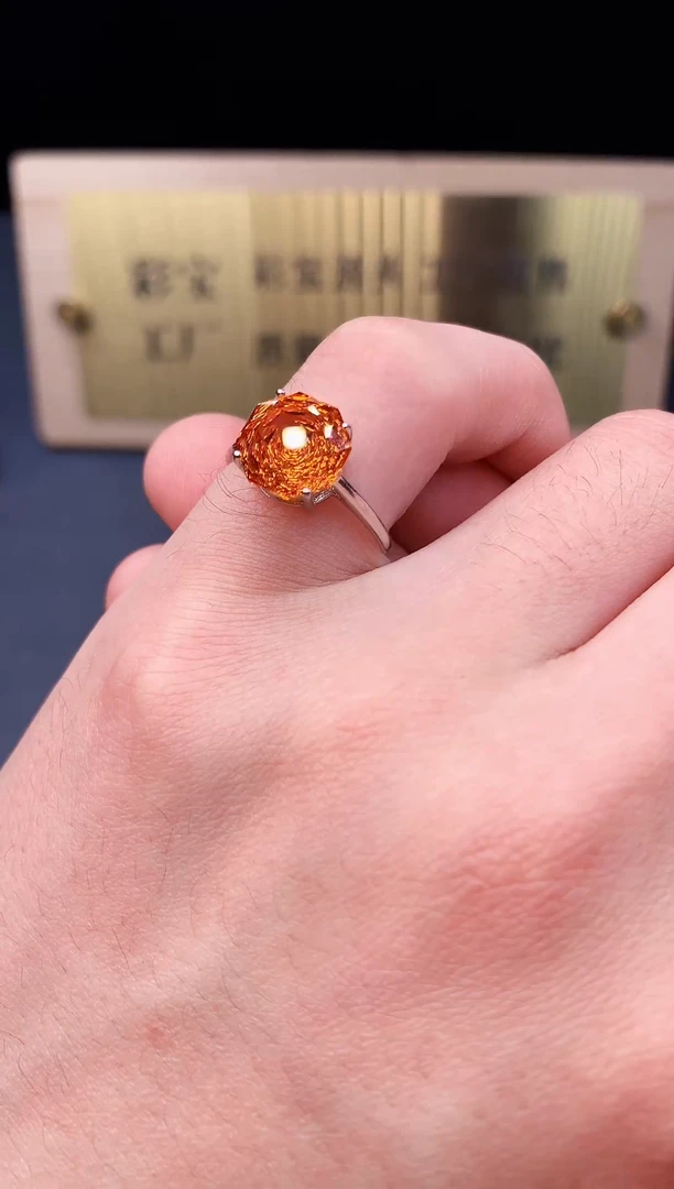 石榴石（芬达石）戒指银S925镶嵌.........