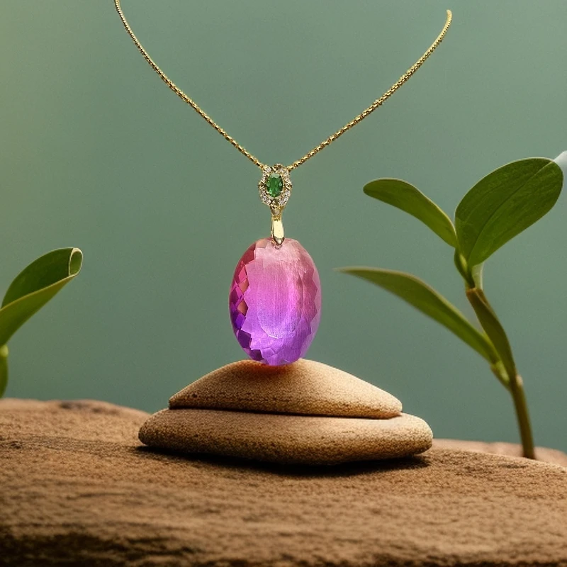 SK163精美紫色吊坠配盒子配链子多样性发一