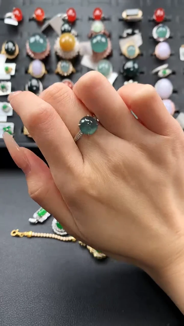 【闪购商品】翡翠戒指银S925镶嵌3453543