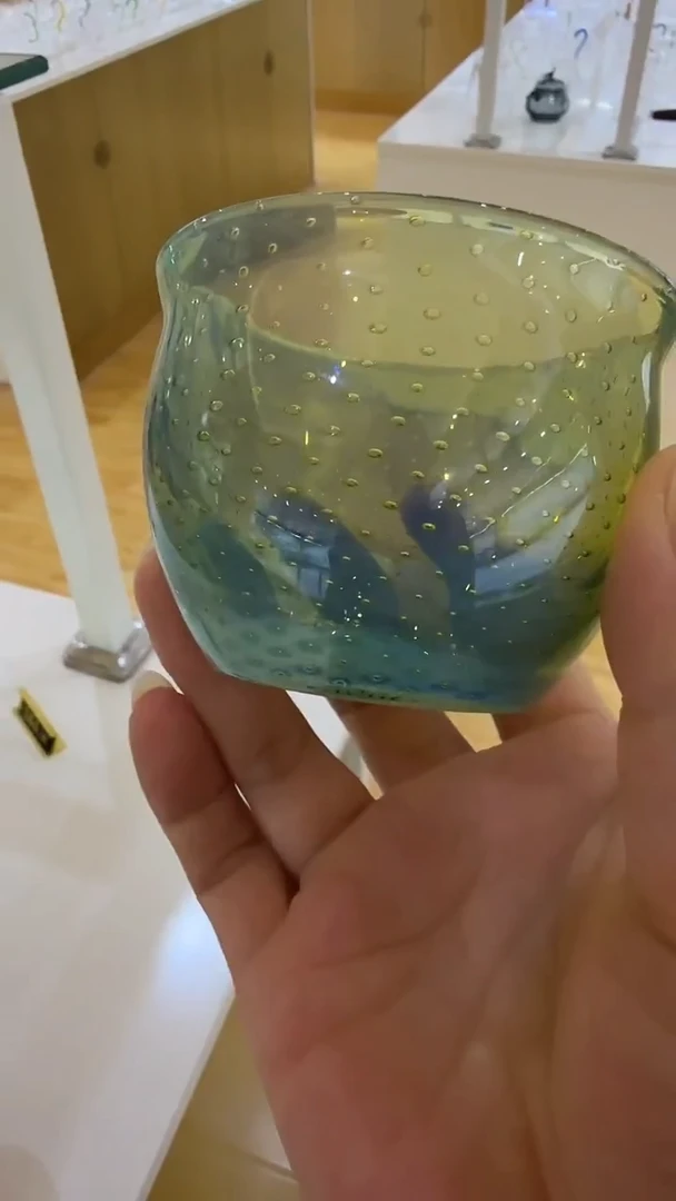 玉见雨落玻璃主人杯绿