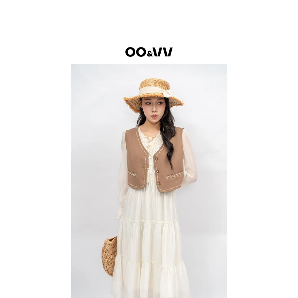 OO&VV【吟游诗篇】2025春季新款套裙复古时尚中长款百褶两件套女