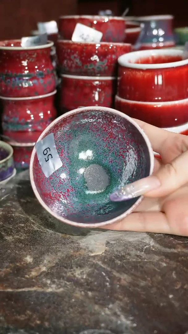 摆件陶精品窑变钧瓷茶器