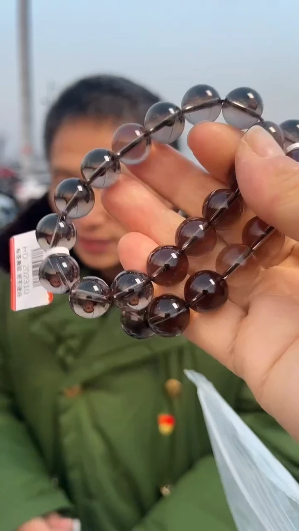 【闪购商品】烟晶手链未镶嵌天然茶晶手串多样性发一13mm