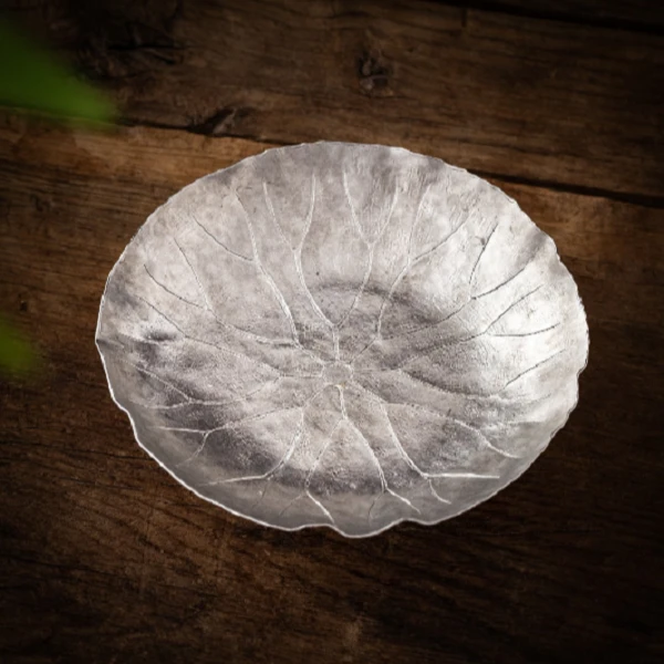 蜂鸟工坊 文创 系列 锡器荷壶承 荷瑞荷叶形盘 WCXHC293