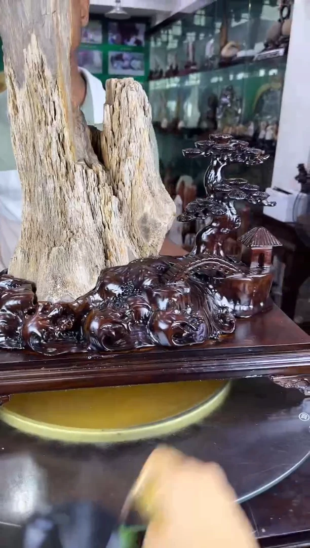 缅甸天然树化玉精品摆件