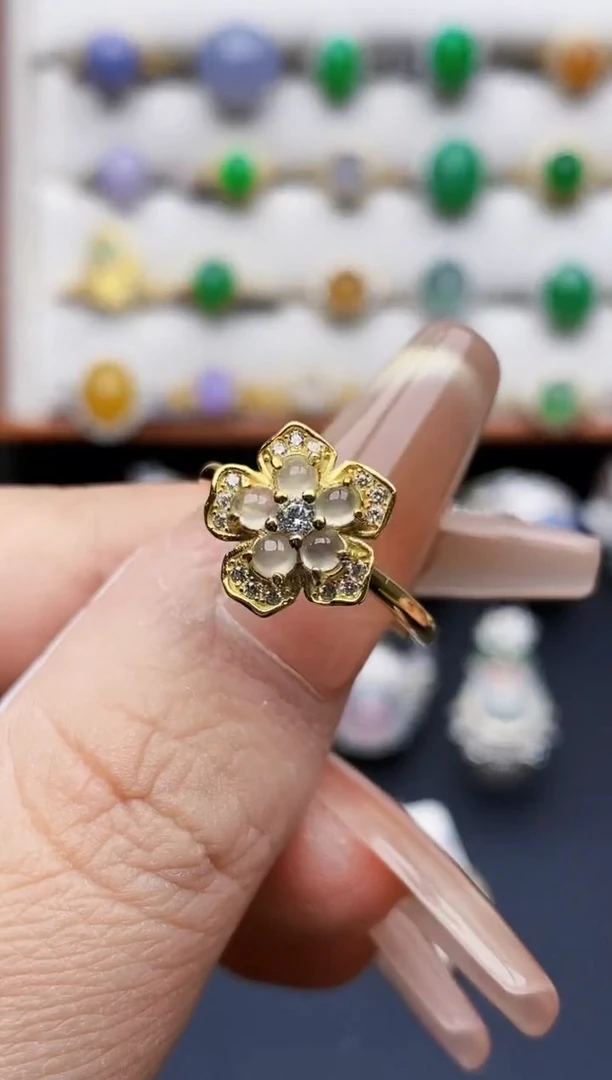 银S925镶嵌戒指翡翠3330