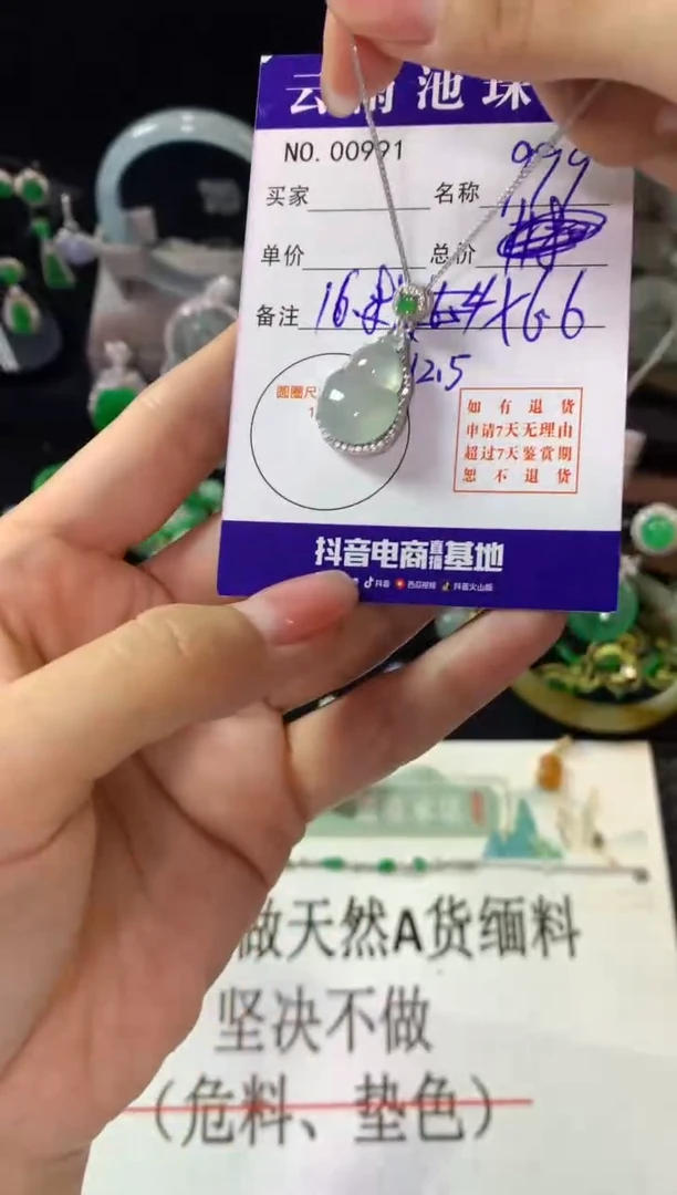 翡翠银S925镶嵌颈饰翡翠