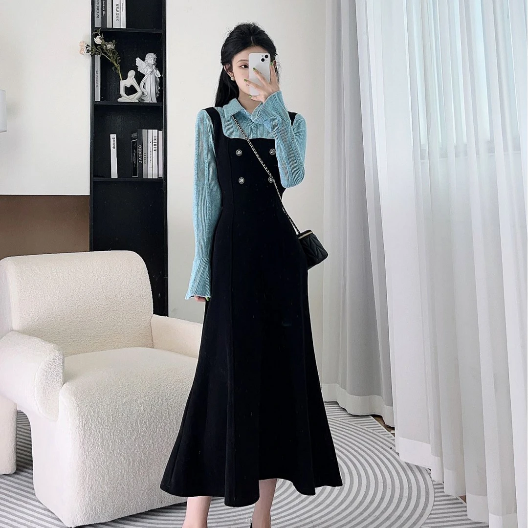 小八定制25秋季季新时尚高腰气质显瘦设计修身连衣裙 10034 LSC