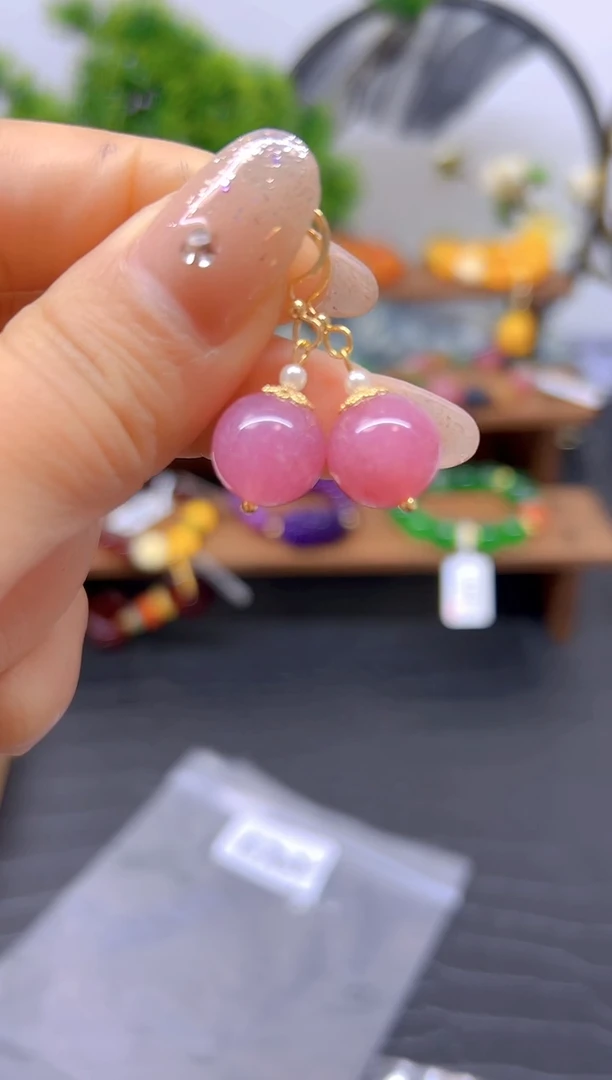 【闪购商品】碧玺耳饰14K金镶嵌耳饰E742