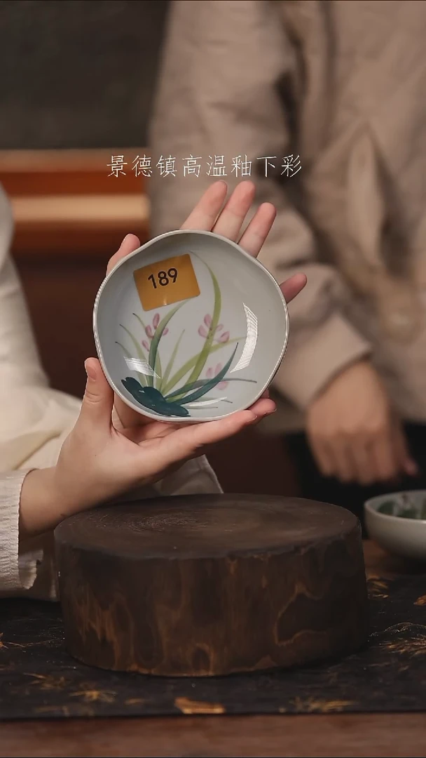 陶瓷景德镇高温釉下手绘陶瓷@L189@