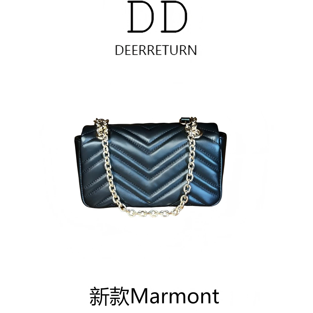DD【2025款Marmont】轻奢时尚复古高级女士单肩斜挎包链条包腋下包