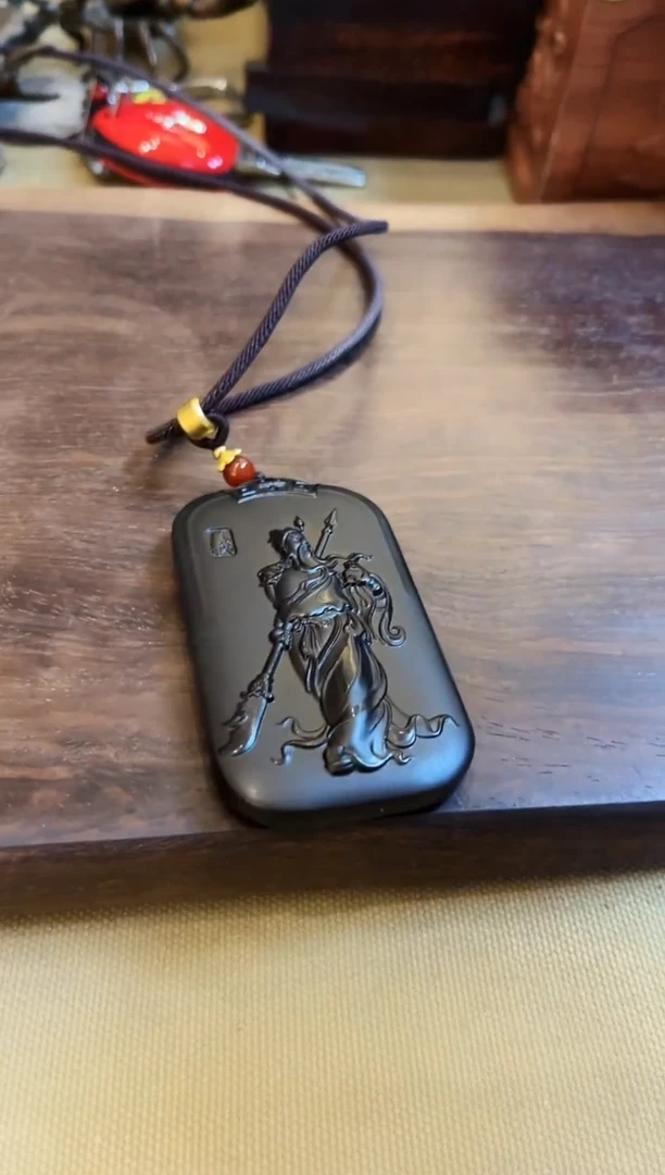 【闪购商品】和田玉玉牌未镶嵌和田玉挂件義字关羽 M050