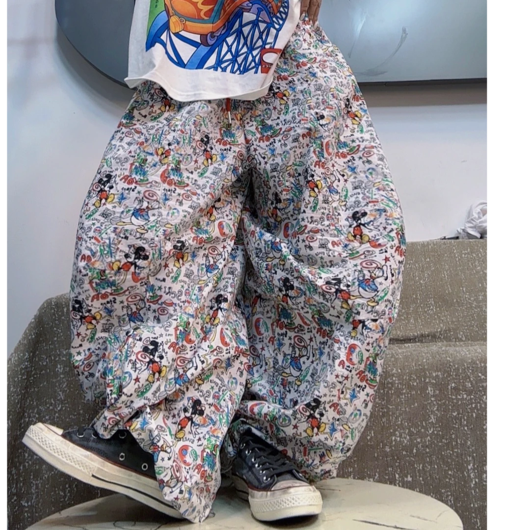 Laurine原创宽松慵懒太空米奇裤