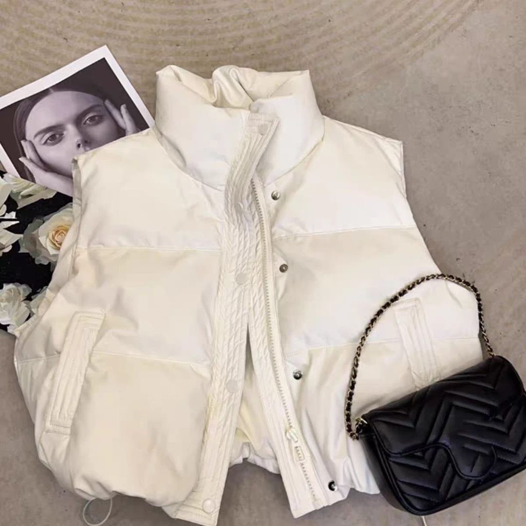 新款潮牌软蛋皮免洗韩版宽松显瘦防风抽绳马甲抽绳