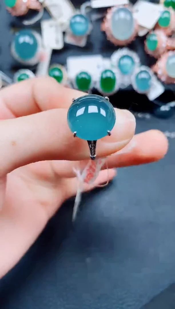 银S925镶嵌戒指翡翠翡翠