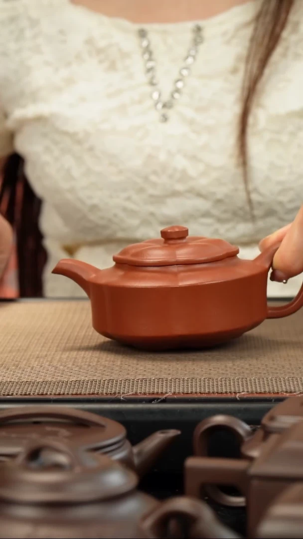 茶壶紫砂生砂朱泥筋海棠210