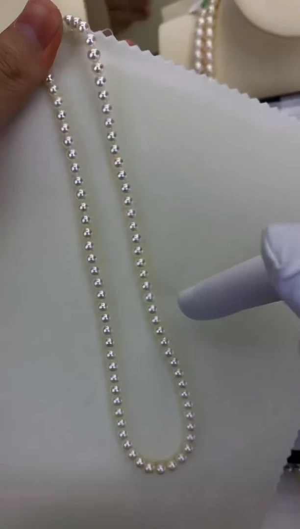 银S925镶嵌DA海水珍珠 GD011 5-5.5 rose串链带大证