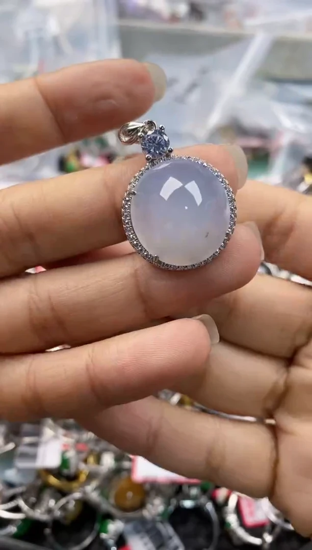 银S925镶嵌戒指翡翠666---4