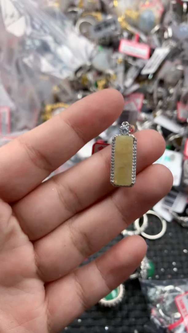 银S925镶嵌戒指翡翠444   10