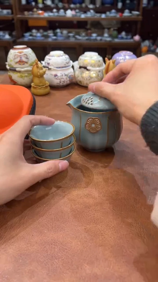 真的很便宜会开片的旅行茶具