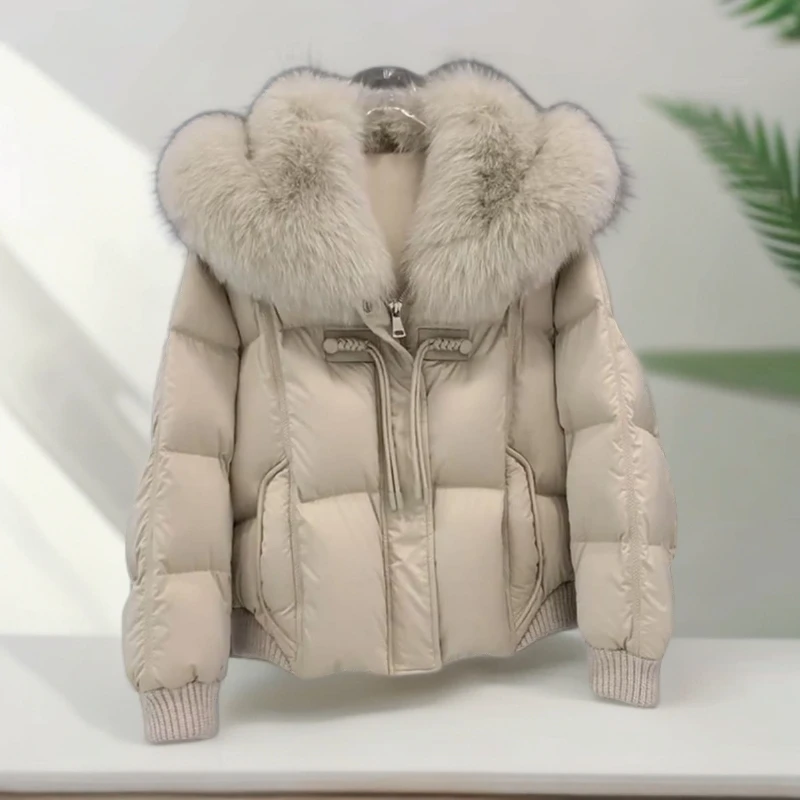 冬季女款韩版短棉服连帽加厚棉服时尚短款大毛领常规网红宽松休闲