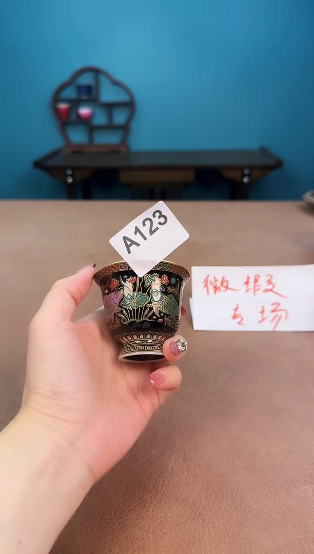 a123珐琅彩玉藻微瑕杯杯杯！