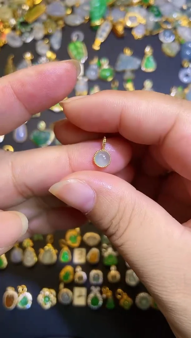 翡翠银S925镶嵌吊坠(不含链)1