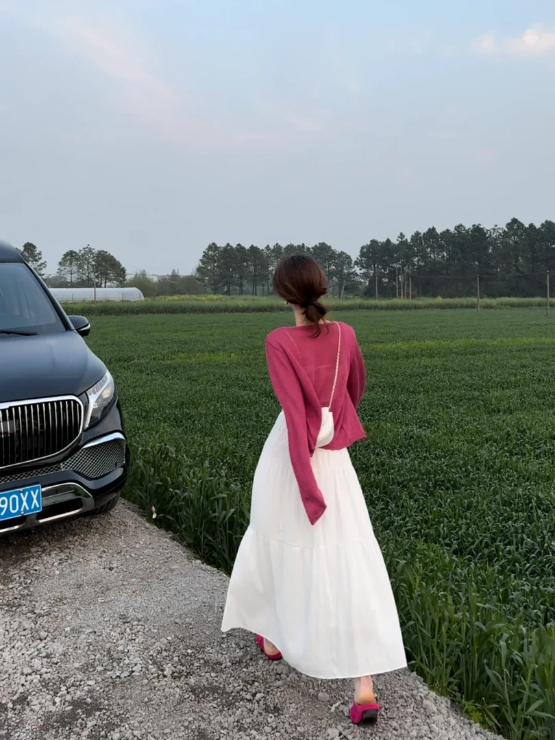 2025夏季新款韩系穿搭一整套女薄款开衫背心搭配半身裙三件套装女