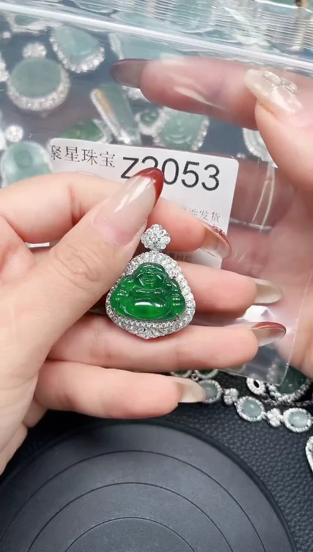 【闪购商品】翡翠颈饰未镶嵌赠皮绳2053