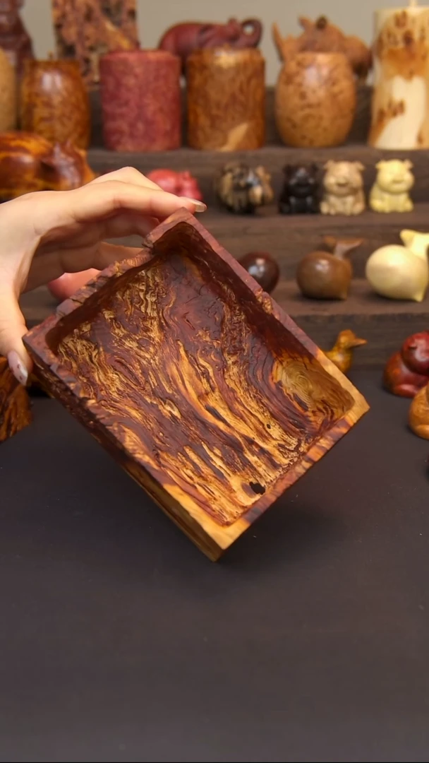 交趾黄檀（大红酸枝）山杏方盒