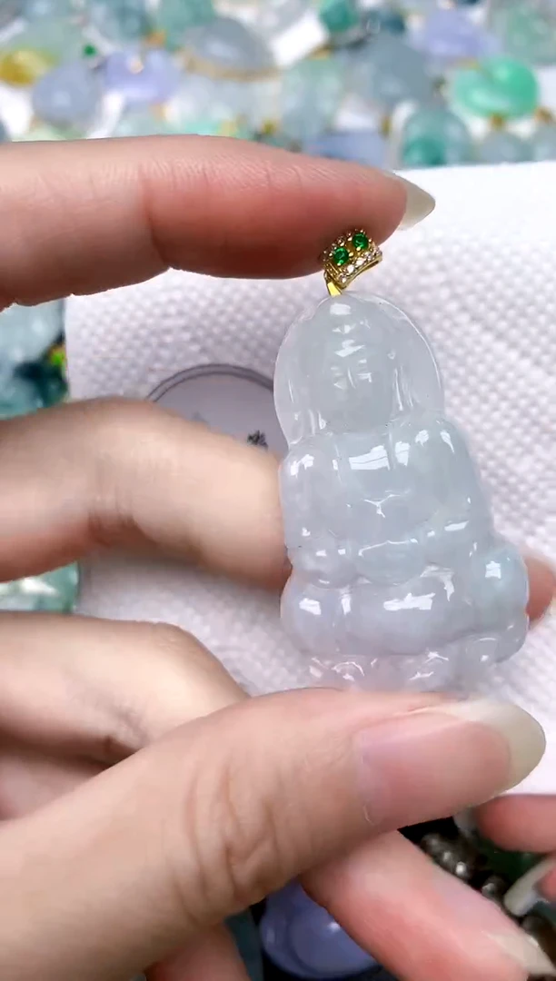 颈饰银S925镶嵌翡翠天然A货翡翠
